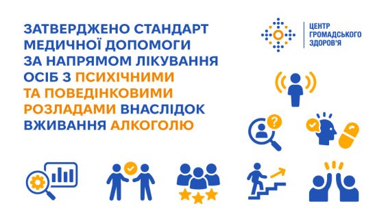 Затверджено Стандарт медичної допомоги за напрямом лікування осіб з психічними та поведінковими розладами внаслідок вживання алкоголю
