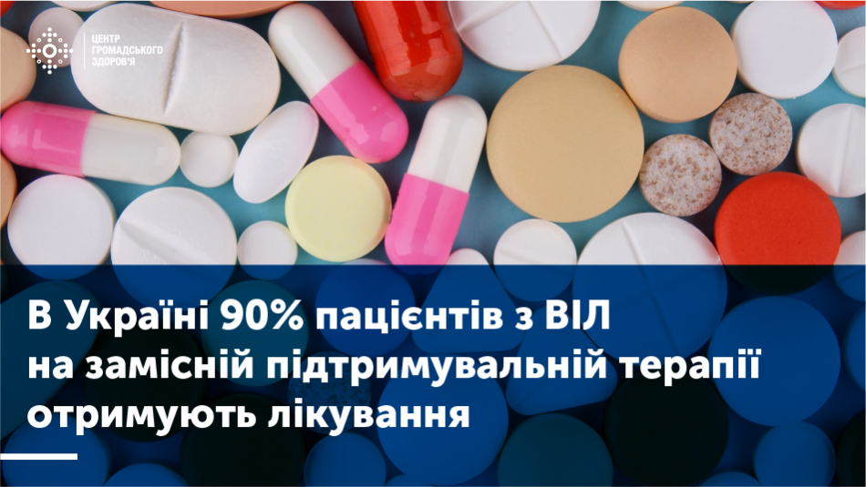 В Україні 90% пацієнтів з ВІЛ на замісній підтримувальній терапії отримують лікування