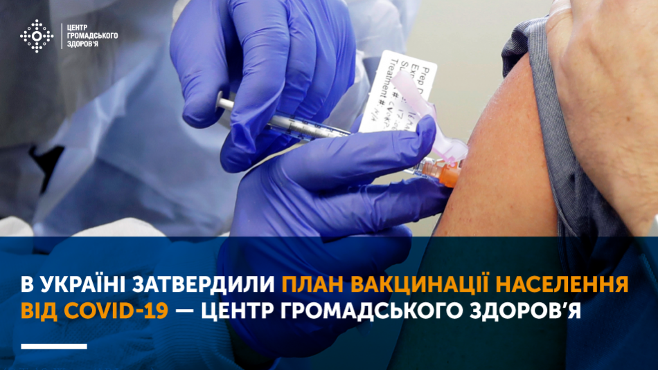 В Україні затвердили план вакцинації населення від COVID-19 — Центр громадського здоров’я