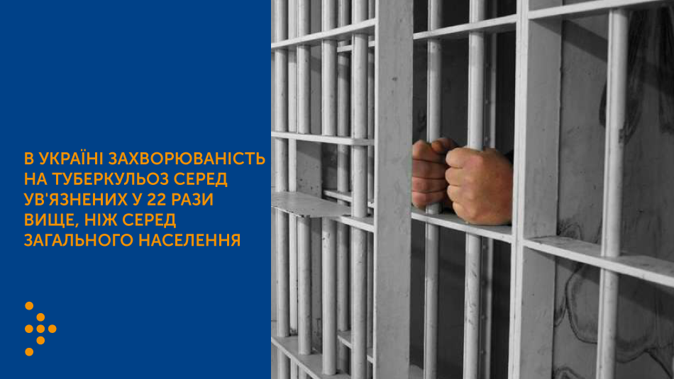 В Україні захворюваність на туберкульоз серед ув'язнених у 22 рази вище, ніж серед загального населення