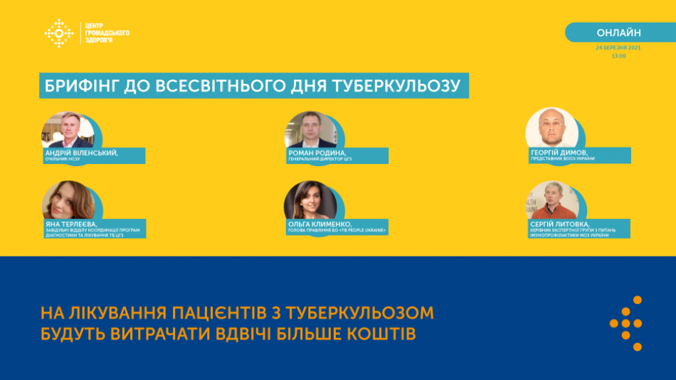 Центр громадського здоров’я МОЗ України провів онлайн-брифінг до Всесвітнього дня боротьби з туберкульозом