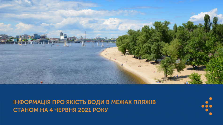 Інформація про якість води в межах пляжів станом на 4 червня 2021 року