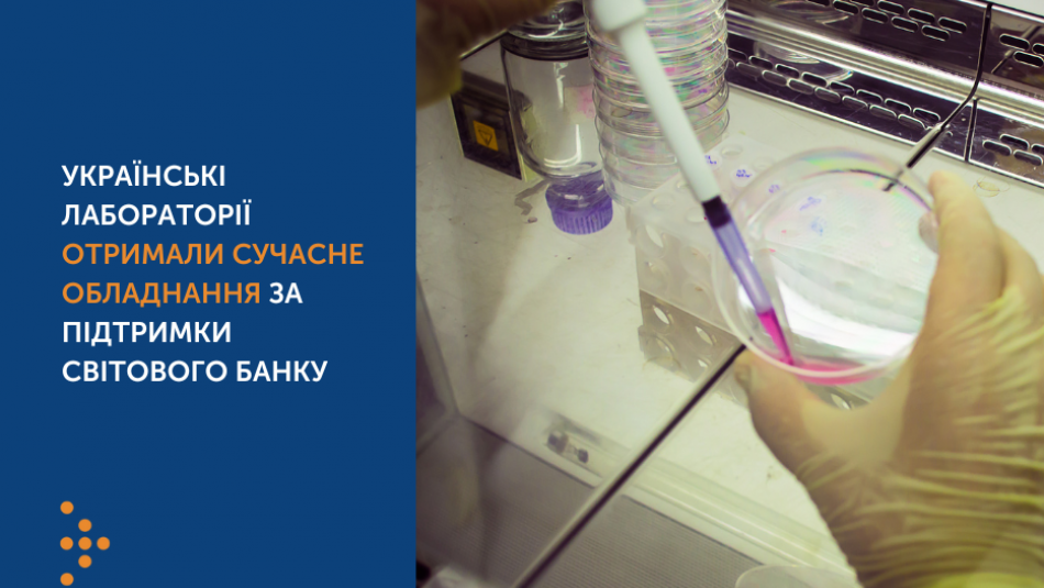 Лабораторії та медзаклади отримали сучасне обладнання й генератори за підтримки Світового банку