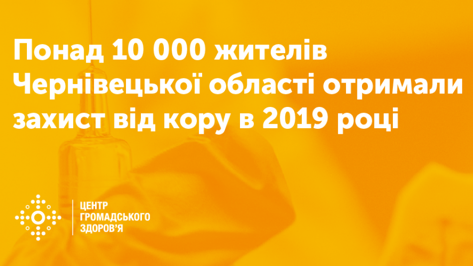 Понад 10 000 жителів Чернівецької області отримали захист від кору в 2019 році